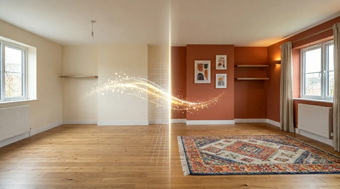 Room interior redesigned with AI